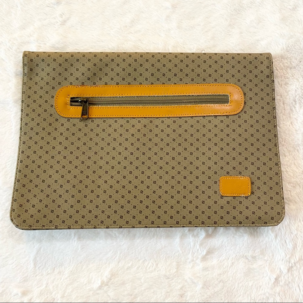 Vintage File Organizer Briefcase Portfolio Clutch Office Notepad Tablet Holder